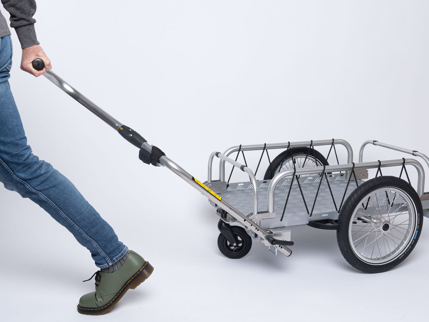 "DRAG" hand truck set with drawbar and front wheel for HAUTOO bicycle trailers