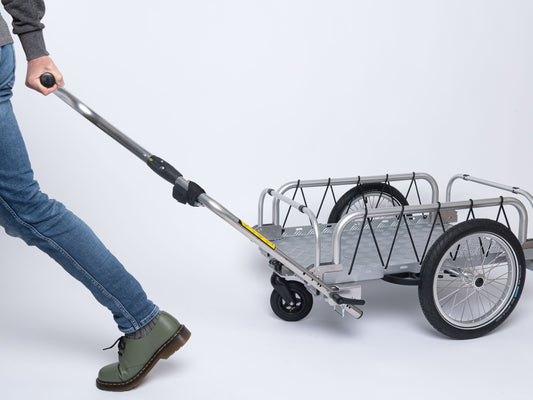 "DRAG" Handwagen-Set mit Zugstange und Bugrad für HAUTOO Fahrrad-Lastenanhänger