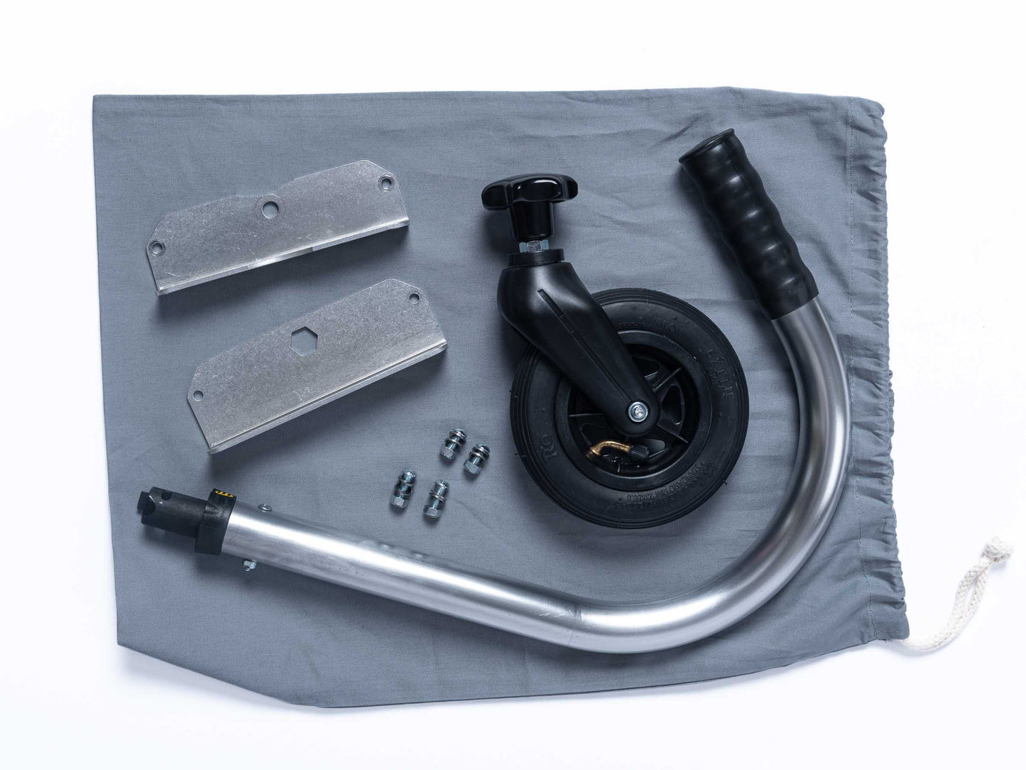 "DRAG" hand truck set with drawbar and front wheel for HAUTOO bicycle trailers